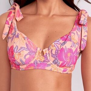 Tie-Shoulder Underwire Bikini Swimsuit Top